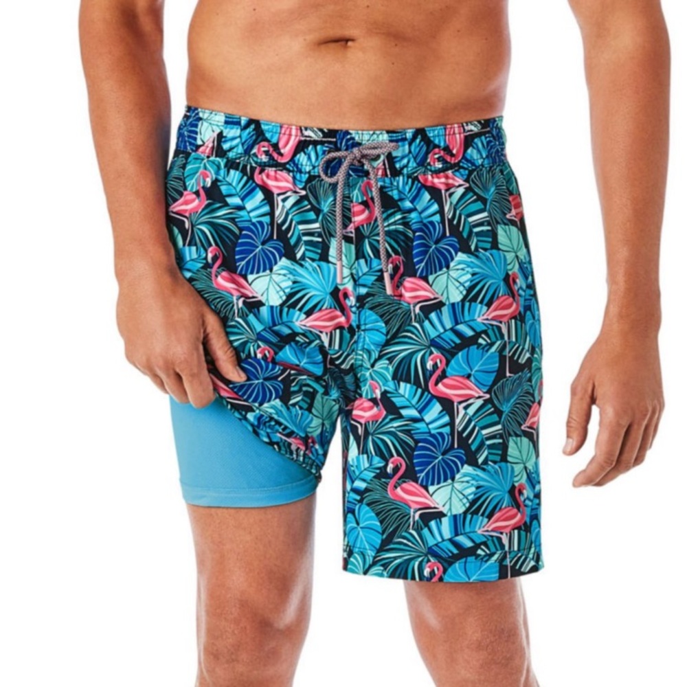 🦩Flamingo swim trunks with bottom shorts 🦩